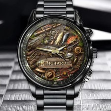Personalized Angler’s Dream Watch – Add Your Name, Realistic Tackle Art picture