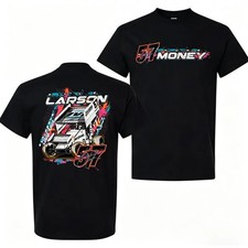 Kyle Larson 57 Dirt Track Racing Graphic T-Shirt Sprint Car Racing Fan Tee picture