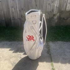 Vintage Miller Golf Bags RC Cola Royal Crown Leather White Red Made in USA New picture