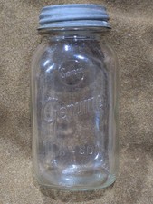 Vintage Samco Genuine Mason One Quart Square Mason Jar Zinc Lid picture