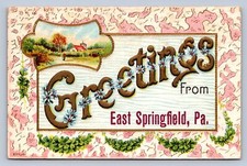 J98/ East Springfield Pennsylvania Postcard c1910 Greetings from  84 picture