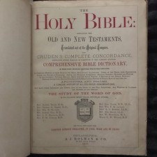 1879 Family Bible-Illustrated-Folio-Tables-Psalms-Color-Helps-Maps picture