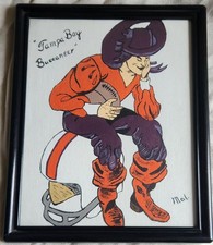 Vintage Original Mascot Tampa Bay Buccs Hand Painted Unique Football NFL OOAK picture