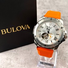 Bulova 98A226 Men's Marine Star White Dial Rubber Strap Automatic Men's Watch picture