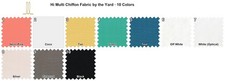 Hi Multi Chiffon Fabric by the Yard 100% Polyester Woven 57/58