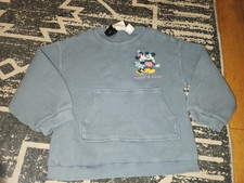 Zara Kids Disney Minnie Mickey Mouse Blue Waffle Knit Sweatshirt 4 - 5 Years picture