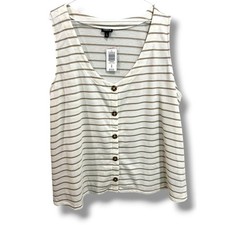 5X Torrid New Womens Plus Size Button Down Tank Stripe Shirt picture