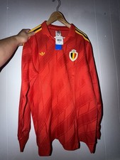 adidas Belgium Soccer Jersey Red/Yellow/Black Long Sleeve Size XL picture