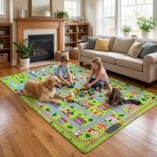 Large Non-Slip Mat Educational City Road Kids Car Play Rug Soft Activity Carpet picture