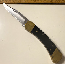 Buck 110 3 Stars Folding Hunter Pocketknife  Lockback Clip Point Wood Handle picture