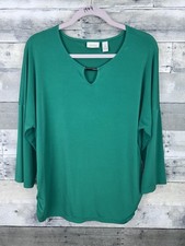 Chicos Women’s Green Long Sleeve Blouse  picture