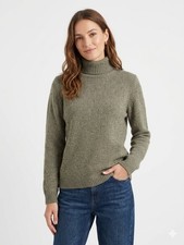 IrelandsEye Dublin Speckled Luxury Wool Blend Turtleneck Sweater Green Large 820 picture