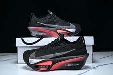 NK Air*Zoom*Alphafly Next% 3 Black Bright Crimson Wolf Grey IR1996-001 Mens Size picture