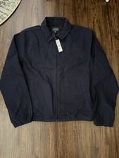$178 J.Crew Men’s Harrington Cotton Twill Windbreaker Jacket Navy Size L picture