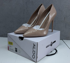 ALDO Stessy Bone Patent Pointed Toe Pumps ~ Beige / Nude Stiletto picture