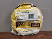 Cerrowire 25 ft. 12/2 Yellow Solid CerroMax SLiPWire CU NM-B W/ Ground Wire New picture