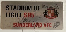 SUNDERLAND AFC - SIGNED Squad Road Sign  **COA** PROMOTION SEASON 2024 picture