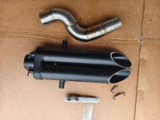 For Kawasaki Ninja ZX6R ZX636 2003-2008 Black Muffler Exhaust Link Pipe Slip on picture