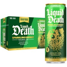 Liquid Death Sparkling Energy - Subliminal Lime (Lemon Lime), Zero Sugar... picture