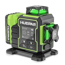 Huepar 3x360° Green Cross Line Bluetoothed Laser Level with Large LCD Screen picture