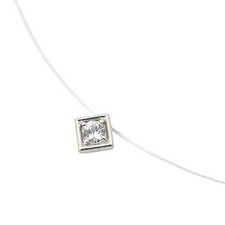 TASAKI K18WG K14WG Pendant Necklace 1 Stone 40.5cm Japan picture