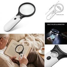 45X Jumbo Handheld Magnifying Glass w/ 12 Bright LED Light Illuminated Magnifier picture