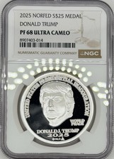 2025 NORFED Trump $25 1oz Silver NGC PF68 Ultra Cameo Mintage 125 picture