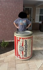 Vintage Budweiser Refrigerator Fridge Giant Beer Can Man Cave Cooler Pub RARE picture
