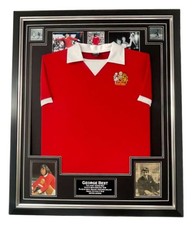 Framed GEORGE BEST of United Signed Photo with Shirt Autograph DISPLAY picture