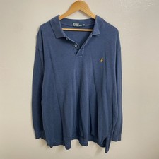 Vintage Polo Ralph Lauren Navy Blue Brown Pony Polo Shirt Classic Fit 3xl picture