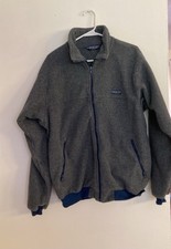 Patagonia Men's L Gray Full Zip Fleece Jacket Stand-Up Collar Logo picture