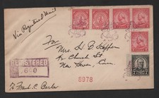 Us 1931 Fancy 4 Horse Rider Cancels On Registered Cover Plantsville, Conn. picture