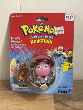 RARE Vintage Pokémon Jigglypuff Keychain Pokeball Pokemon Toy Sealed BNIP 2000 picture