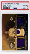 2007-08 Topps Triple Threads - Triple Relic Kobe Bryant #TTR-4/9 GOLD   picture