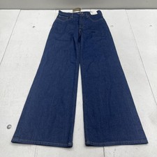 J.Crew Wide Leg Jeans Womens 24P Petite Blue Dark Wash High Rise Denim Trouser picture