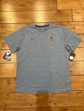 NIKE USC SOUTHERN CAL TROJANS FOOTBALL DRI FIT TEE T-SHIRT GRAY 2XL NWT $45 picture