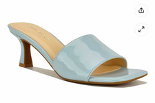 Nine West Women’s Blue Slip-On Open Toe Mule Heels Spool Heel Size 7 M PU picture