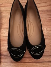 NEW Talbots Madison Buckle Black Suede Ballet Flats Size 10M picture