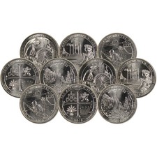 2019 P&D Quarter 10 Coin Set Clad Uncirculated Mint State picture