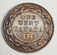 1915 Canada 1 One Cent - Canadian Coin - Bronze - World Coin King George V - L2 picture
