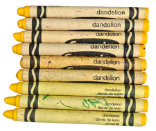 Discontinued Crayola Crayons Rare Retired Dandelion Binney Smith Yellow Lot of 9 picture