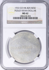 1933 Type IV Pedley Ryan & Co So Called Silver Dollar HK-825 NGC MS-62 picture