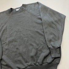 Healthknit Sweatshirt Mens XL Black Vintage Raglan Sleeve Fleece 70s USA Made picture