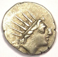 Carian Islands Rhodes AR Drachm Coin 84-88 BC - VF Condition - Rare Coin picture