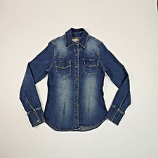 Bella Dahl Denim Western Shirt Medium Blue M Read Description picture