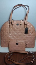 DEFECTIVE Coach Peyton OP Art Embossed Patent Leather Cora Domed Satchel G3D picture