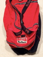 Vintage Marlboro Unlimited Large Red Blk Duffel Bag & Back Pk 90s Marlboro Miles picture