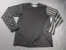 Columbia PFG Shirt Mens M Black Stars And Stripes Long Sleeve Omni Shade Fishing picture