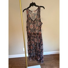 Maurices Duster Sheer Mesh Medallion Sleeveless Boho Indie Flowy Festival L picture