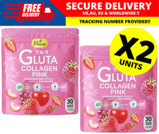 Manee Gluta Collagen Pink Anti-Aging Skin Brightening Glow Whitening 30'S ( X2 ) picture